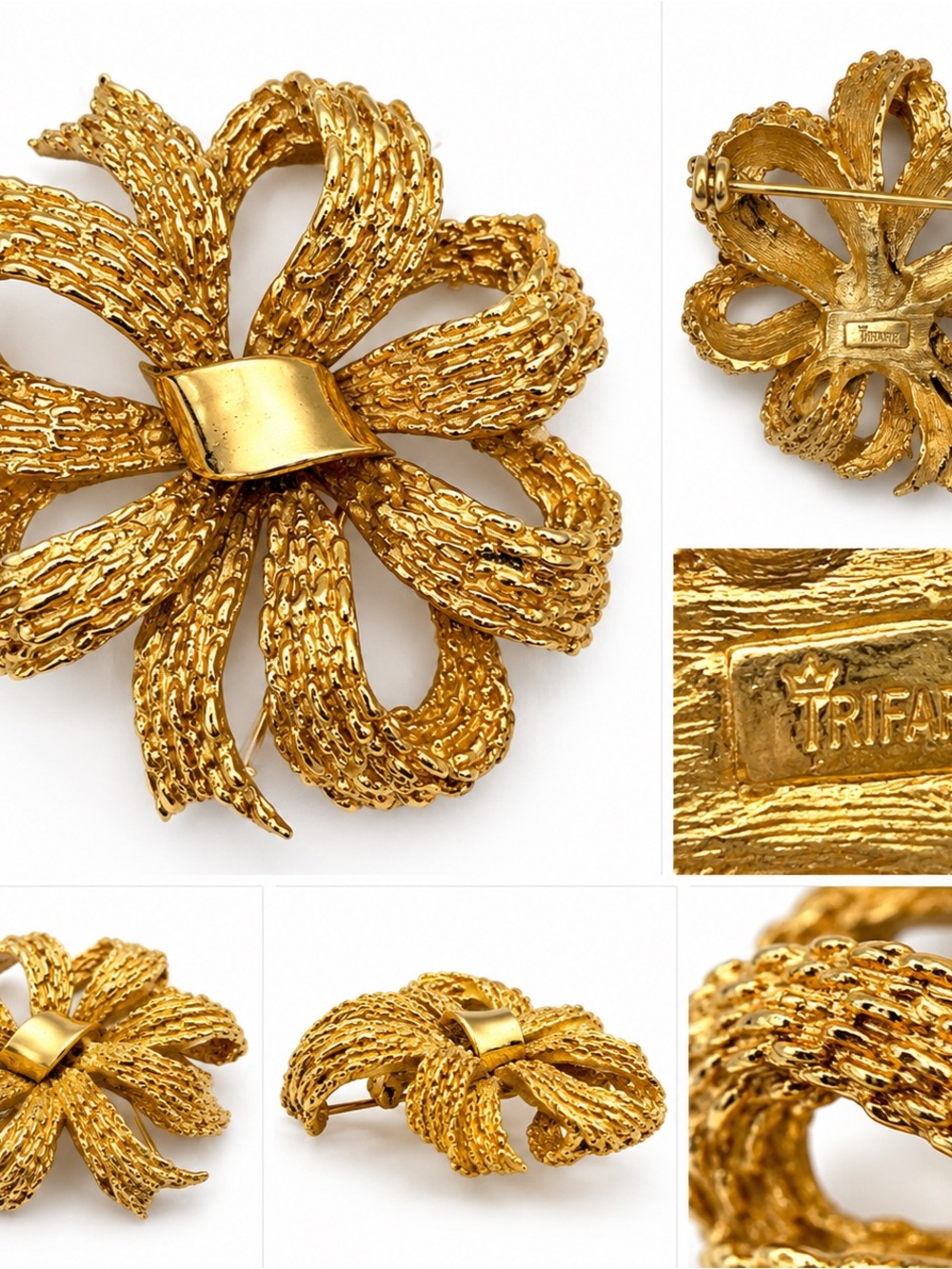 Crown Trifari Floral Spray Brooch